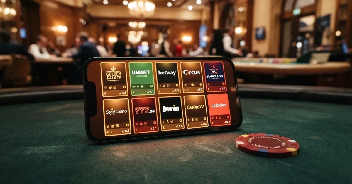 Een gerangschikt overzicht van tien Belgische online casino's met hun KSC-vergunningnummers