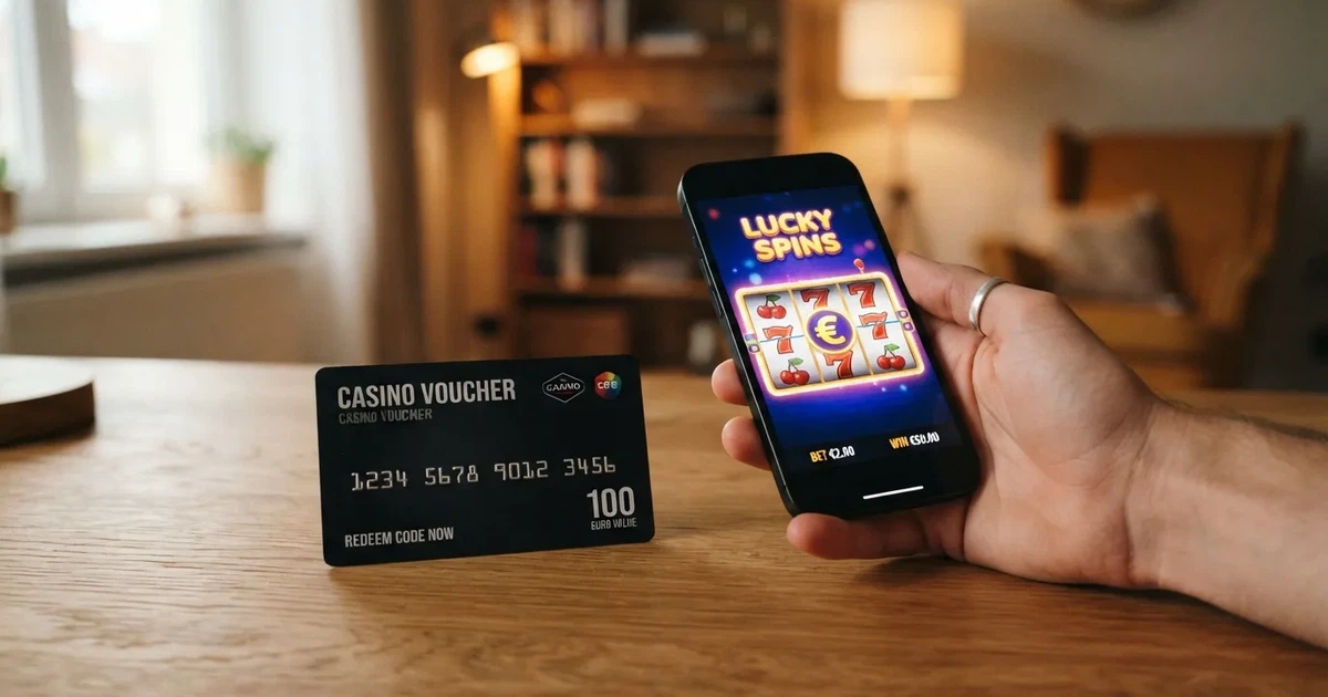 Een Paysafecard-code van 16 cijfers naast een smartphone waarop een Nederlands online casino staat