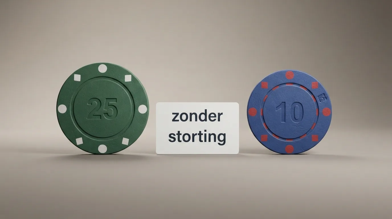 Vergelijkende tabel met de bedragen €25 en €10 naast het woord zonder storting