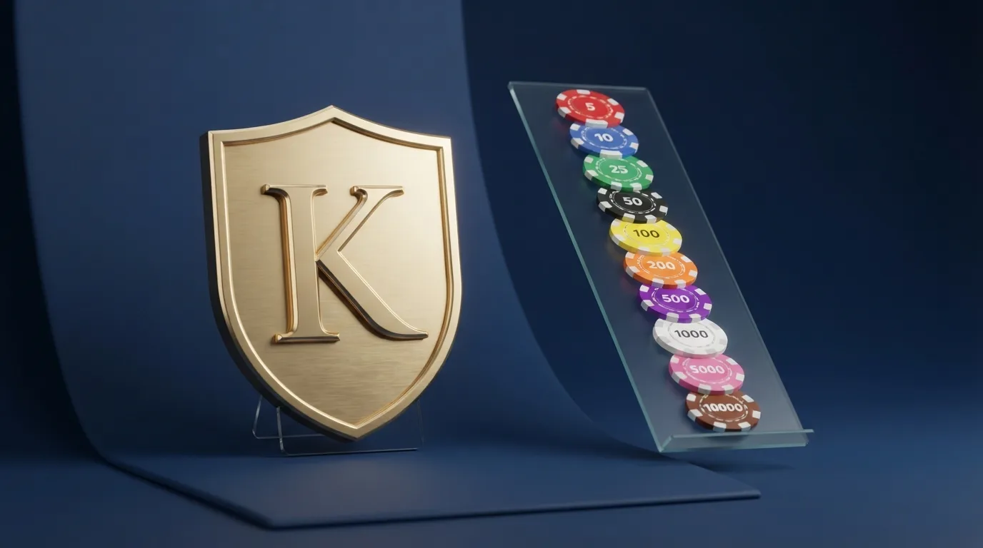Het keurmerk van de Kansspelautoriteit naast een lijst met online casino's