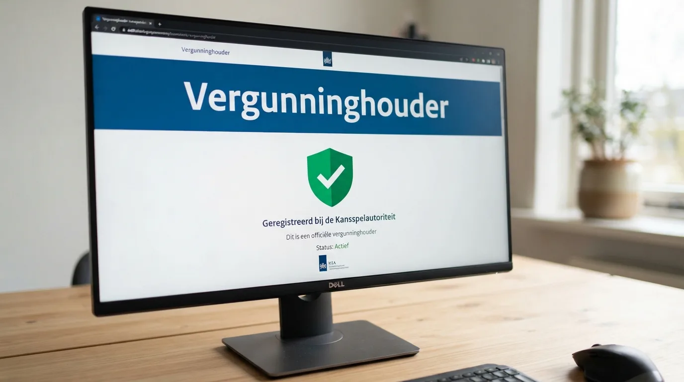 Close-up van een computerscherm met het Ksa-logo en een vergunningsregister