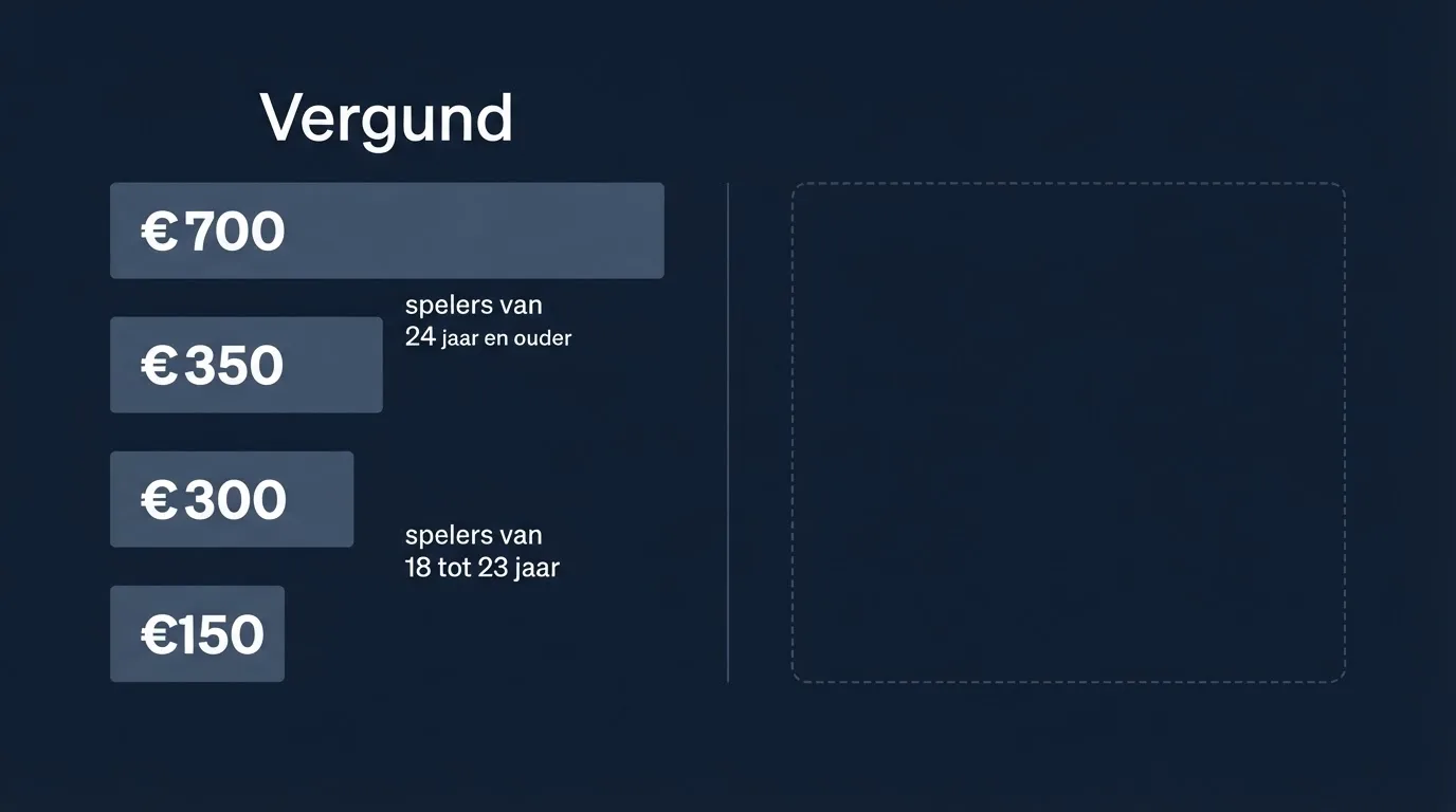 Een vergelijking van Nederlandse stortingslimieten met een leeg vlak voor buitenlandse casino's.